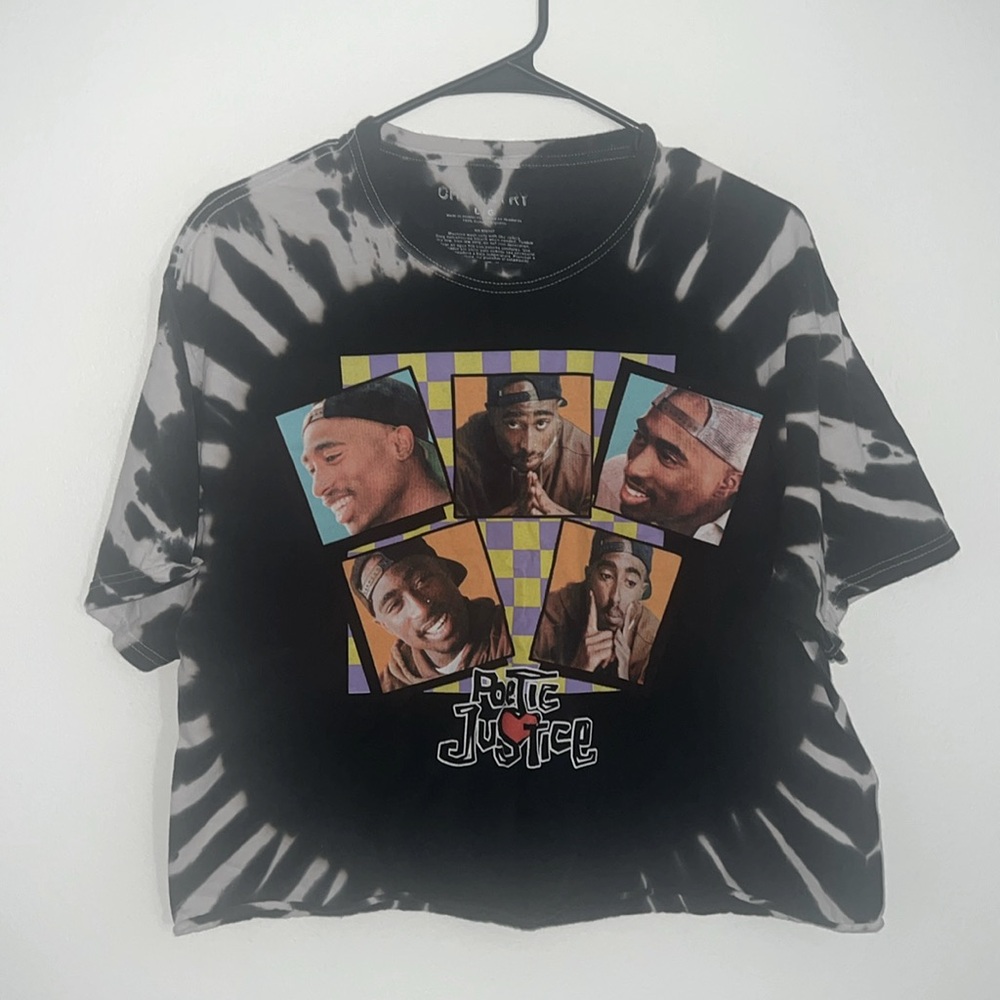 Black&White TyeDye Poetic Justice crop tshirt